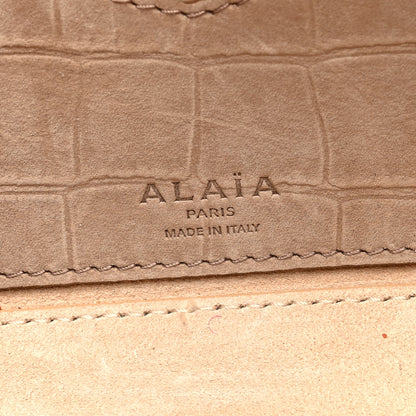 Alaia Nubuck Crocodile Embossed Small Le Teckel Bag Grege 7 of 10