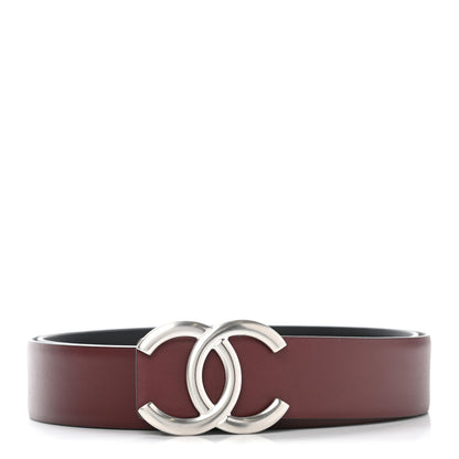Chanel Calfskin CC Reversible Belt 85 Black Burgundy 1 of 6