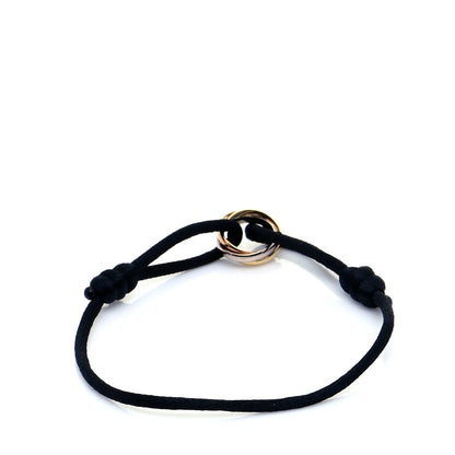 Cartier 18K Pink Yellow White Gold Trinity Adjustable Cord Bracelet Black 3 of 7