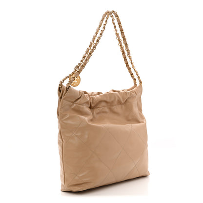 Chanel Shiny Calfskin Quilted Small Chanel 22 Beige 4 of 12