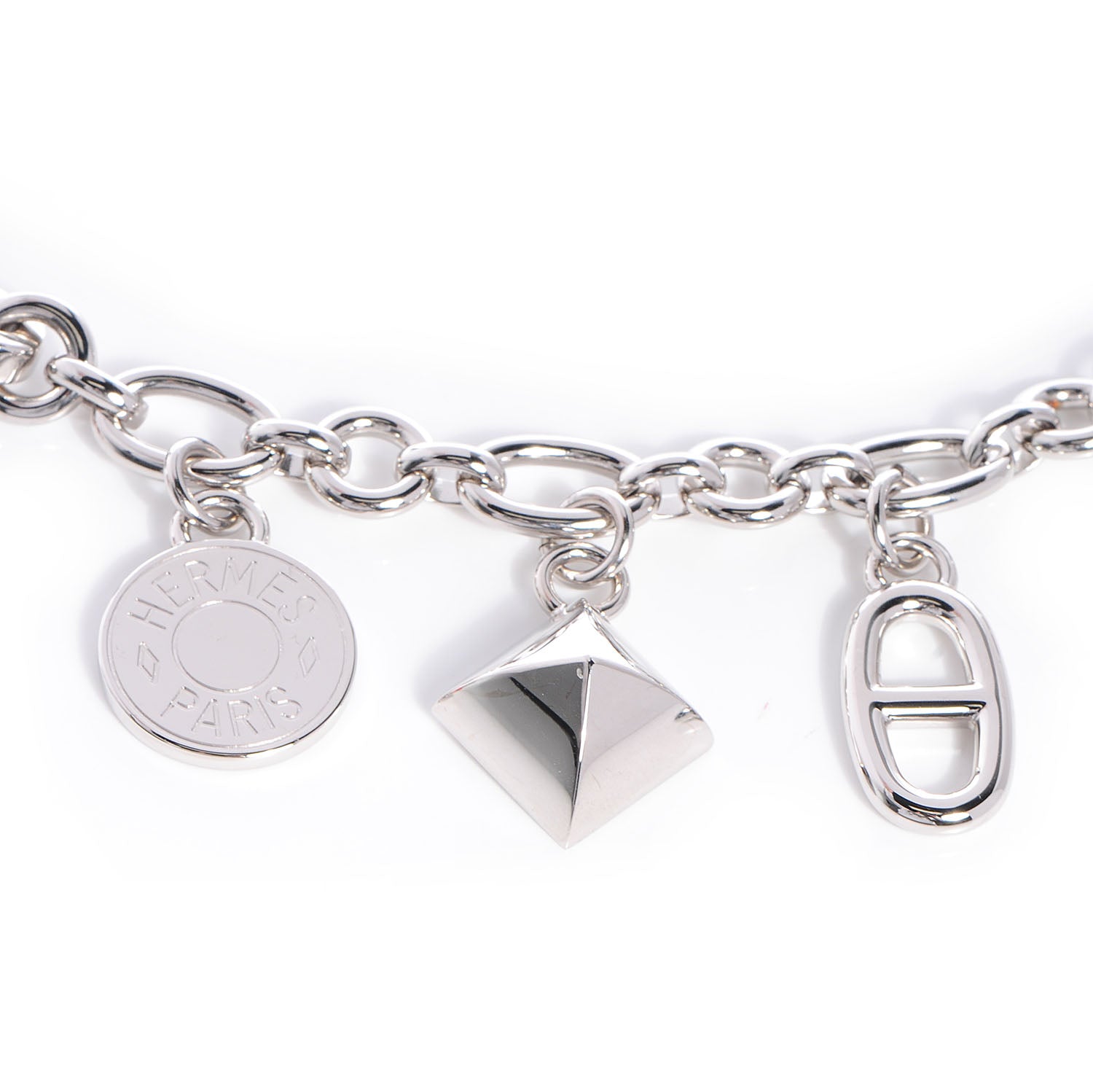 Hermes Palladium Olga Bag Charm Silver 3 of 6