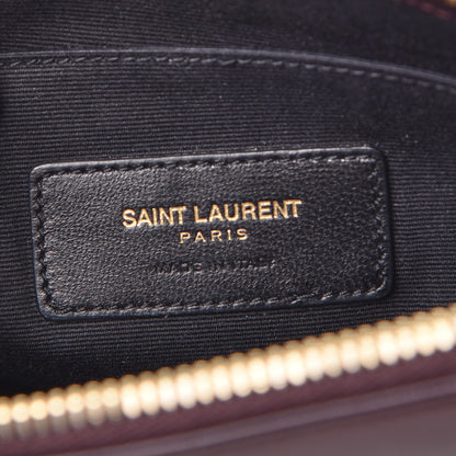 Saint Laurent Calfskin Teen Monogram Crossbody Bag Bordeaux 6 of 9