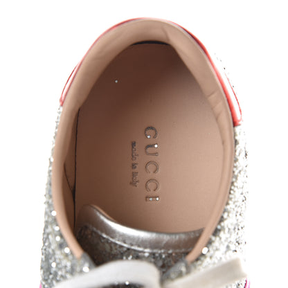Gucci Glitter Web Womens Ace Sneakers 34.5 Silver 5 of 7