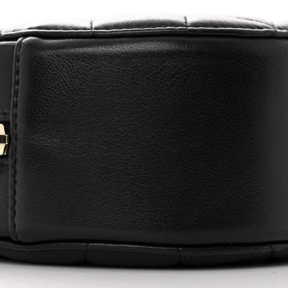 Chanel Shiny Lambskin Ribbon Quilted Round Clutch With Chain Black 9 of 11