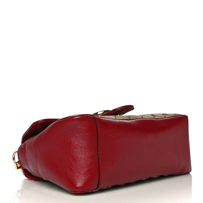 Gucci Monogram Azalea Calfskin Matelasse Diagonal Small GG Marmont Top Handle Shoulder Bag Beige Ebony New Cherry Red 5 of 13