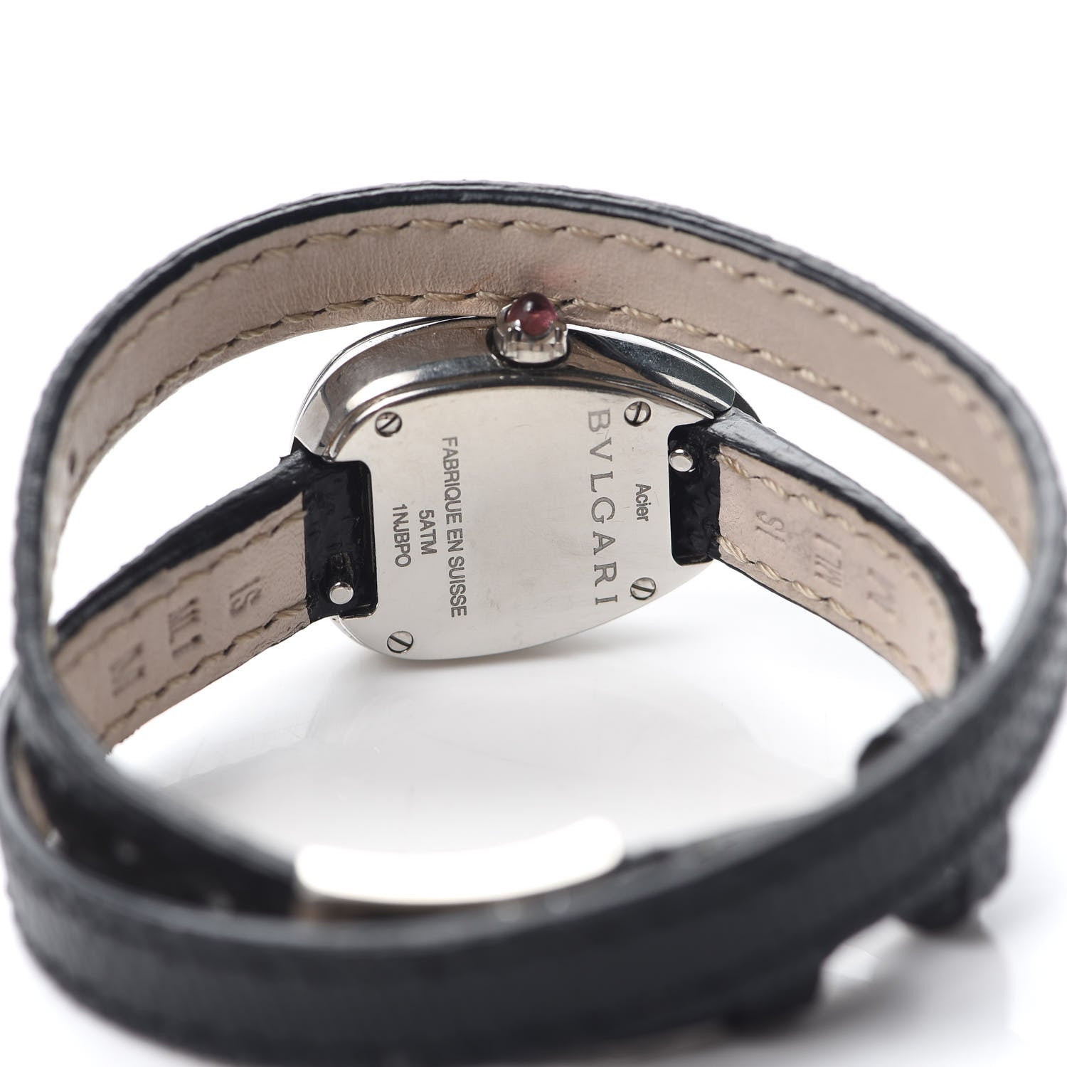 Bulgari Stainless Steel Lizard 20mm Serpenti Double Wrap Quartz Watch Black 4 of 6