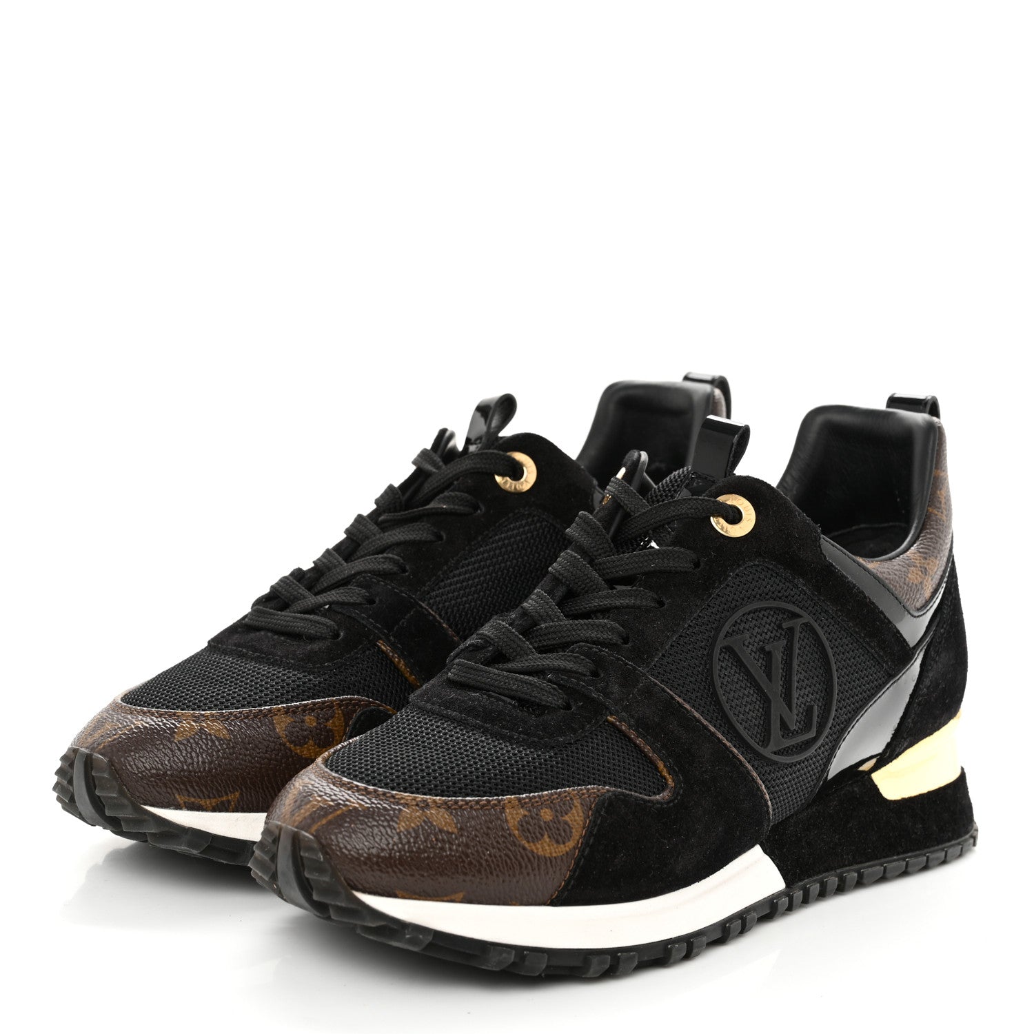 Louis Vuitton Suede Monogram Run Away Sneakers 36 Black 4 of 11