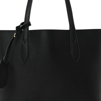 Burberry Grainy Calfskin Haymarket Check Medium Reversible Tote Black 13 of 18
