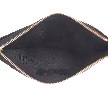 Chanel Calfskin Chevron Quilted Classic Zip Pouch Black 5 of 8