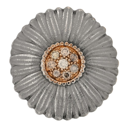 Buccellati Sterling Silver Gold Vermeil Cognac Diamond Blossoms Daisy Ring  52 6 1 of 4