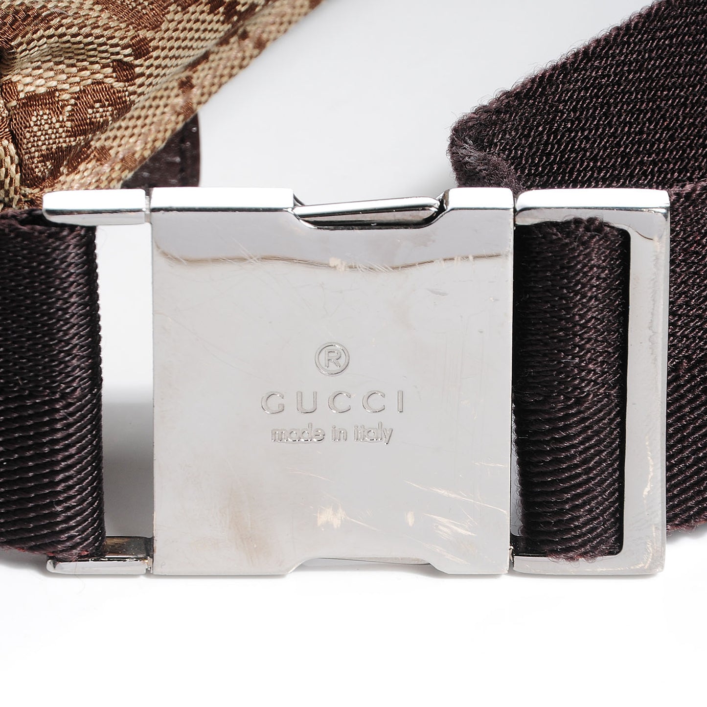 GG Monogram Double Pocket Belt Bag Dark Brown