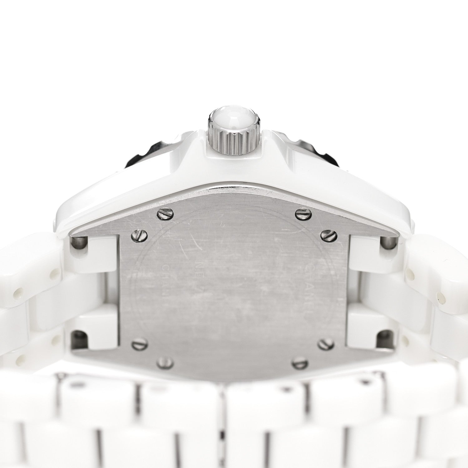 Chanel Stainless Steel Ceramic Diamond Pave Bezel 33mm J12 Quartz Watch White 4 of 5