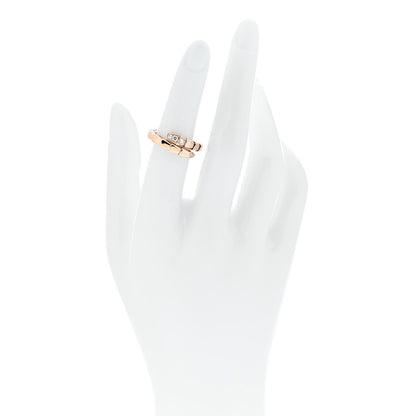 Bulgari 18K Rose Gold Diamond Serpenti Viper Single Spiral Ring 51 5.75 -  53 6.5 2 of 5