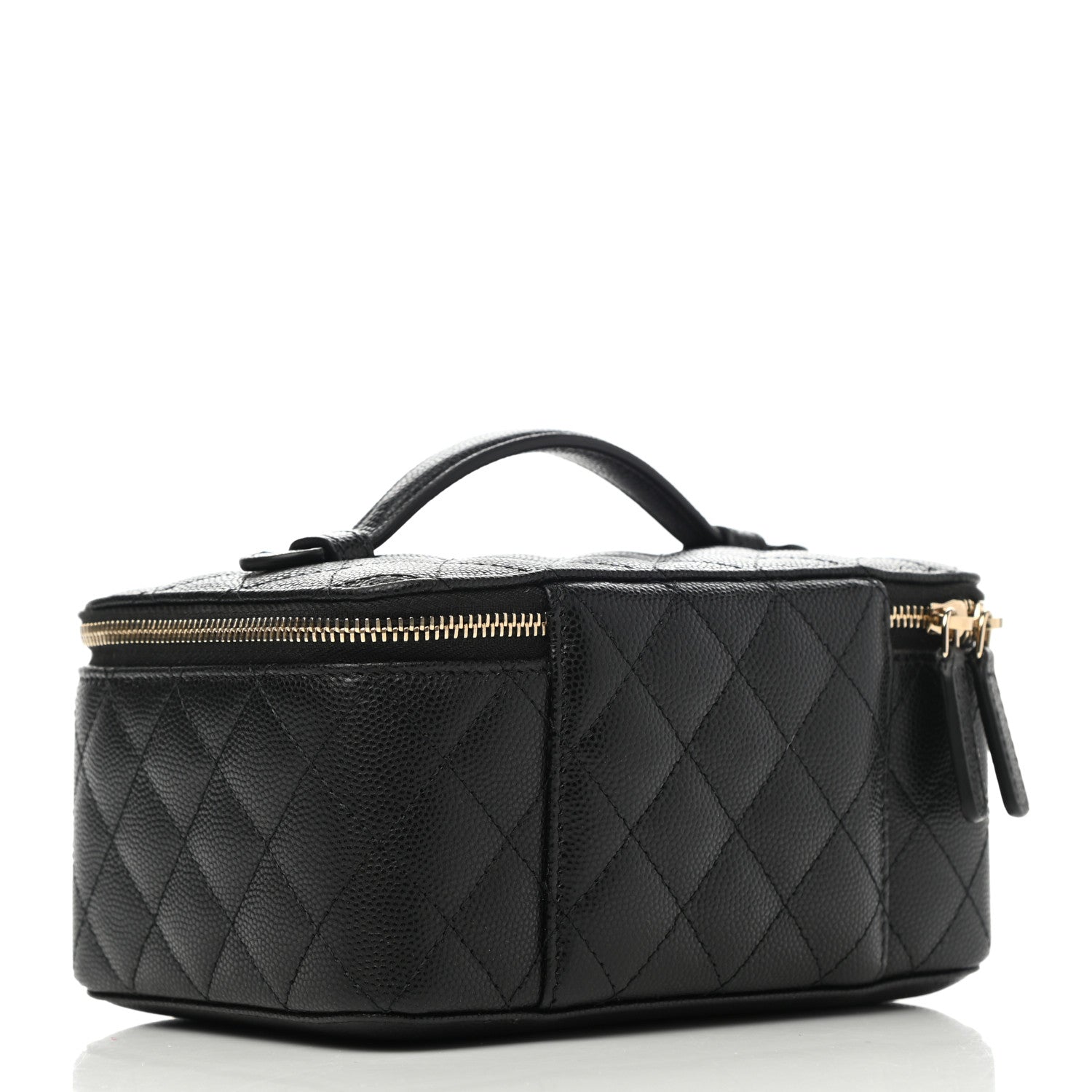 Chanel Caviar Quilted Top Handle Jewelry Case Black 3 of 12