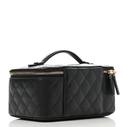 Chanel Caviar Quilted Top Handle Jewelry Case Black 3 of 12