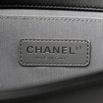 Chanel Calfskin Chevron Quilted Medium Boy Flap Black 6 of 11
