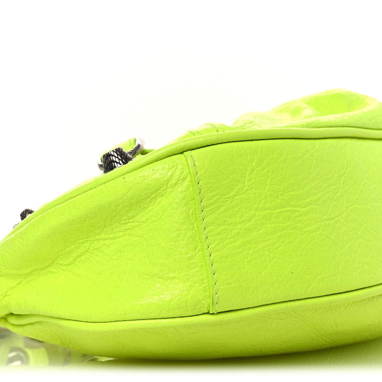 Agneau Arena Le Cagole Shoulder Bag XS Fluo Yellow