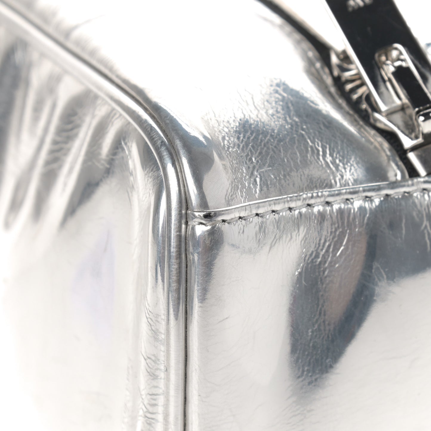 Metallic Lambskin Mini Attica Backpack Silver