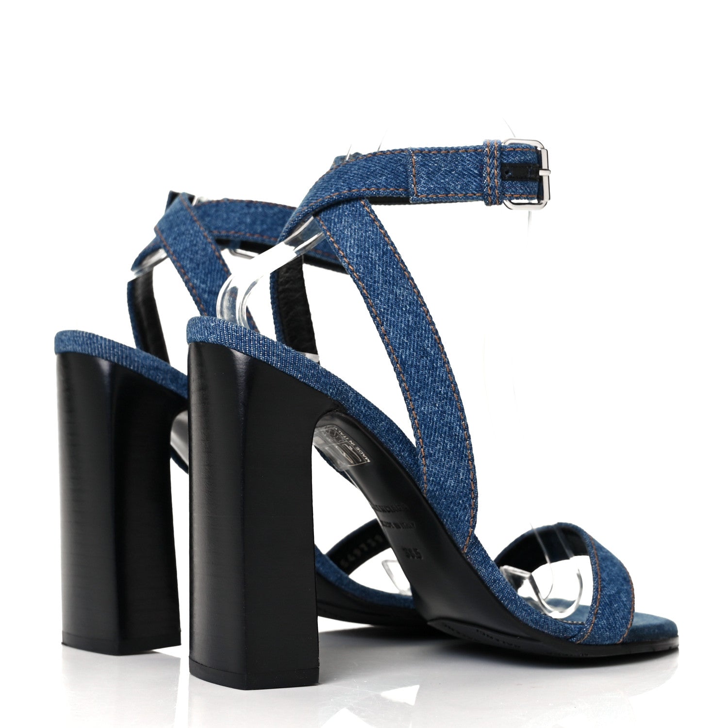 Balenciaga Denim Ankle Strap Round Heel Sandals 38.5 Bleu Clair 4 of 8