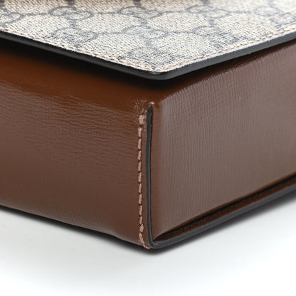 Gucci GG Supreme Monogram Script Logo Heart Crossbody Bag Beige Brown 9 of 9