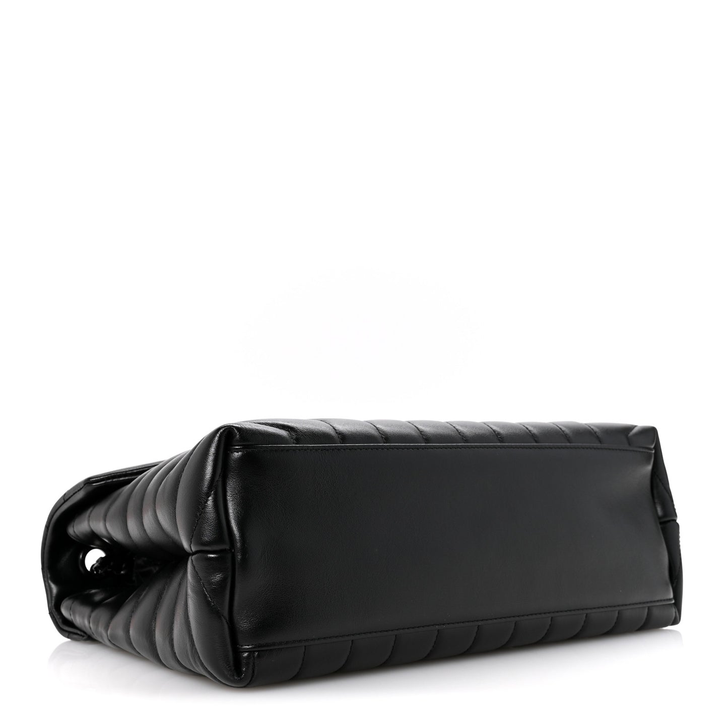 Calfskin Y Quilted Monogram Monochrome Medium Loulou Chain Satchel Black