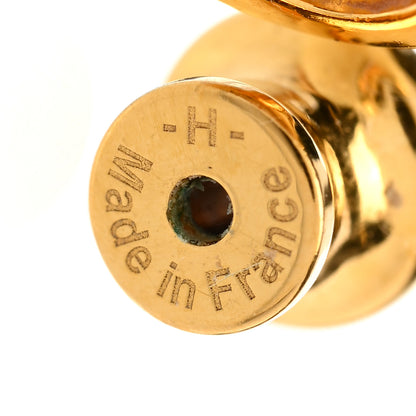 Hermes Gold Lacquered Mini Pop H Earrings White 5 of 7