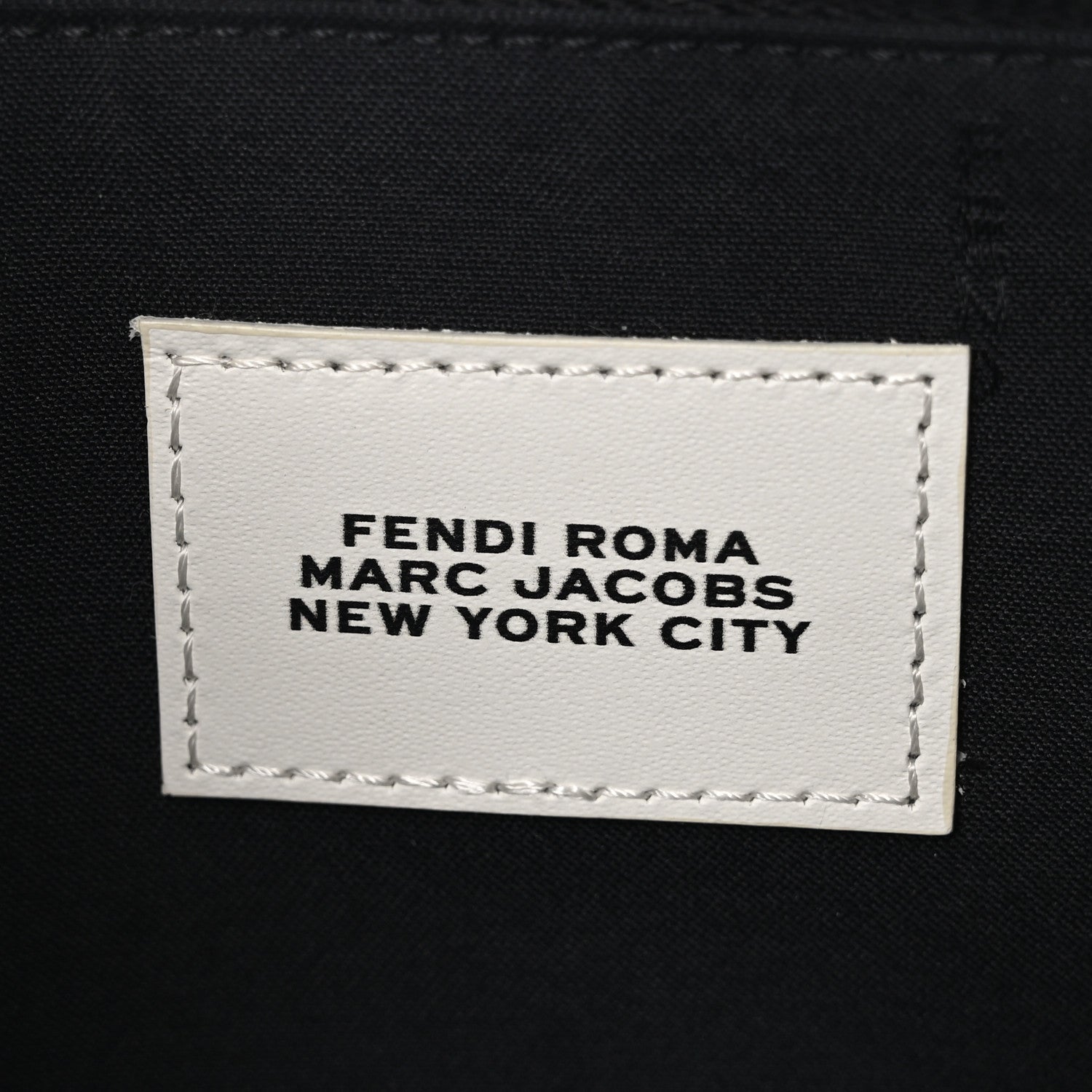 Fendi X MARC JACOBS Nappa Vitello King Logo Print Large Flat Pouch Black White 6 of 8