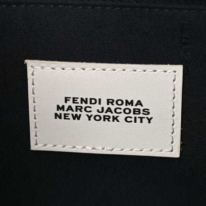 Fendi X MARC JACOBS Nappa Vitello King Logo Print Large Flat Pouch Black White 6 of 8