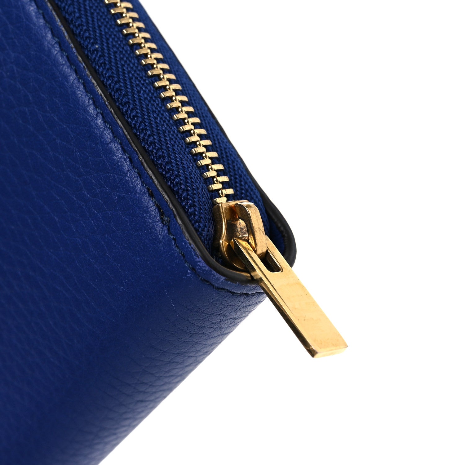 Celine Drummed Calfskin Large Zip Around Multifunction Wallet Indigo 10 of 10