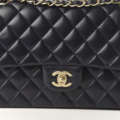 Chanel Lambskin Quilted Medium Double Flap Navy 10 of 12