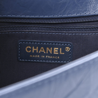 Chanel Aged Calfskin Quilted New Medium Jacket Boy Flap Blue 6 of 11