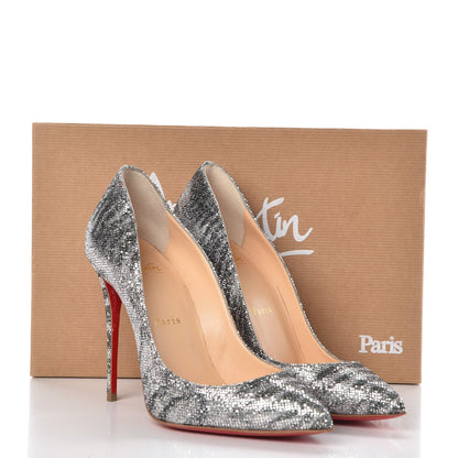 Christian Louboutin Glitter Sirene Pigalle Follies 100 Pumps 37.5 Silver 8 of 8