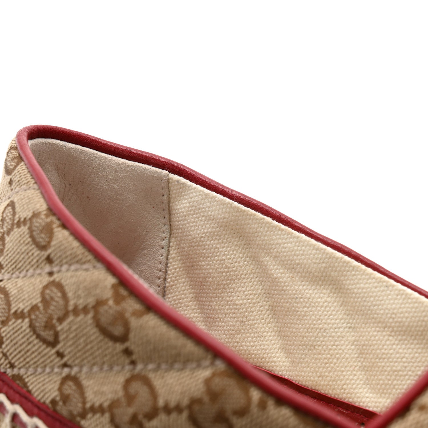 Gucci Monogram Matelasse Diagonal GG Marmont Espadrilles 36 Beige New Cherry Red 8 of 12