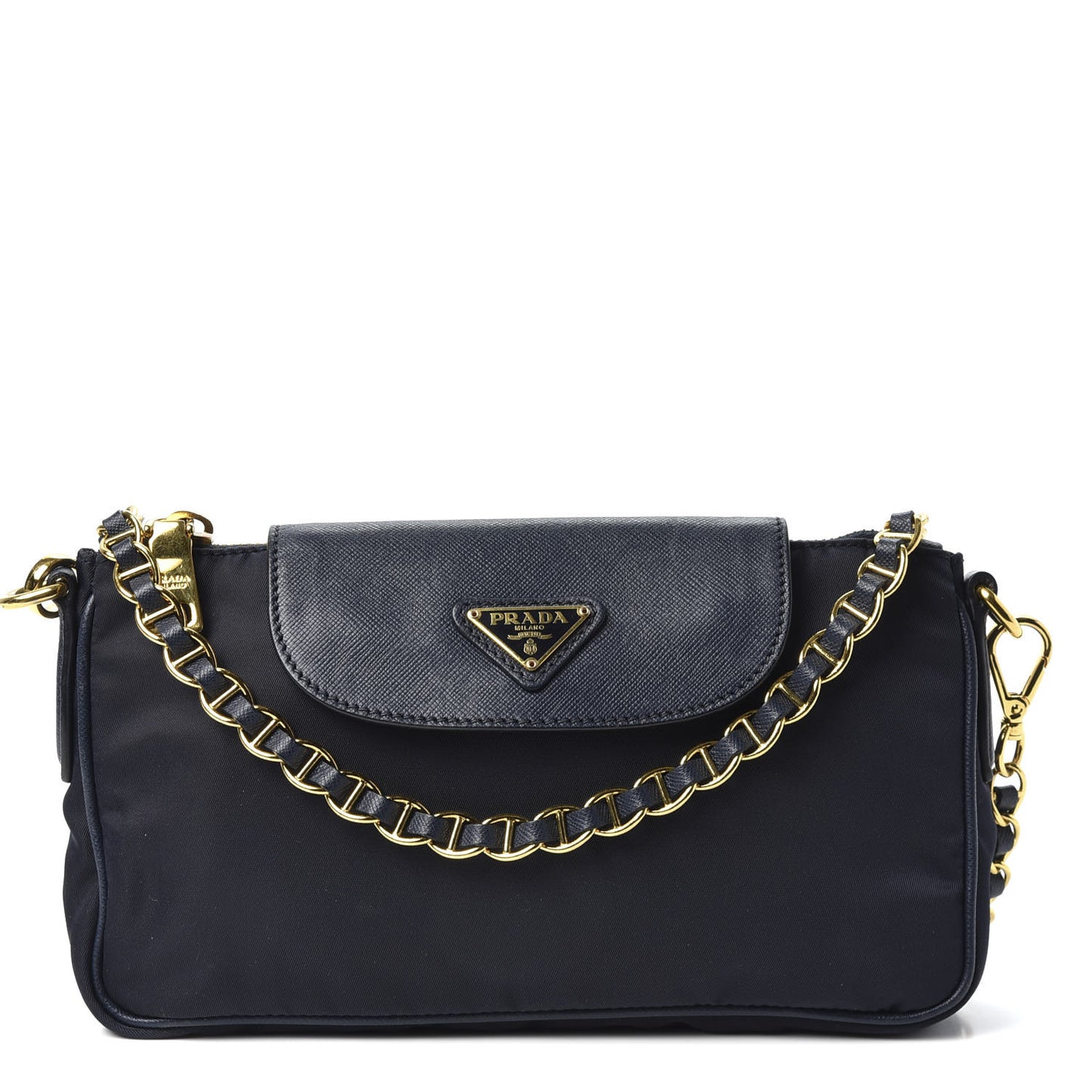 Tessuto Nylon Saffiano Crossbody Bag Navy