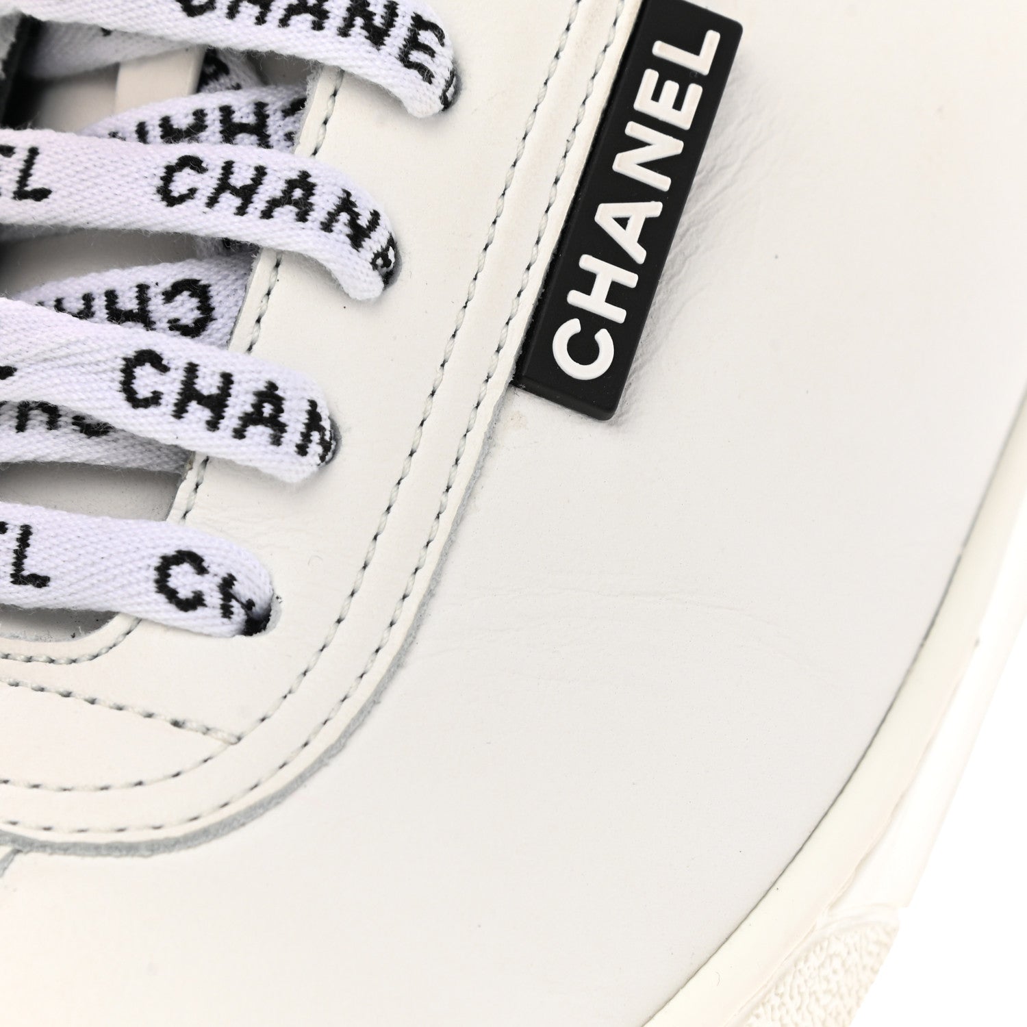 Chanel Calfskin CC Womens Sneakers 38.5 White 9 of 11