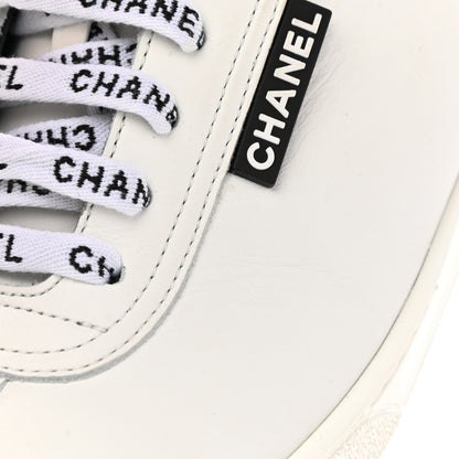 Chanel Calfskin CC Womens Sneakers 38.5 White 9 of 11