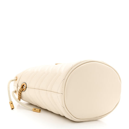 Gucci Calfskin Matelasse Mini GG Marmont 2.0 Bucket Bag White 4 of 11
