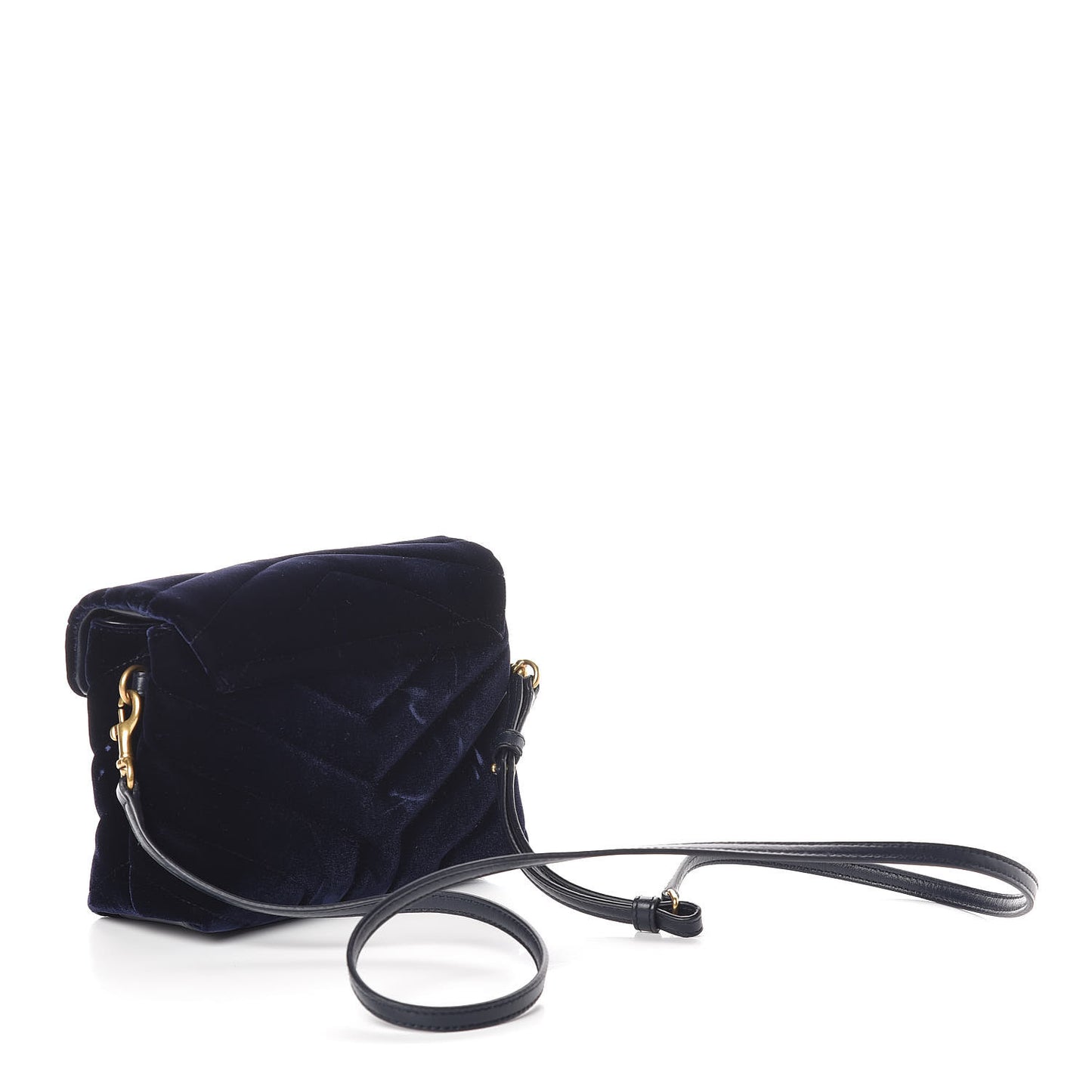 Velvet Y Quilted Monogram Toy Loulou Crossbody Bag Navy