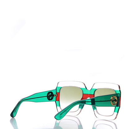 Gucci Square Web Frame GG0178S Sunglasses Green Red 4 of 8