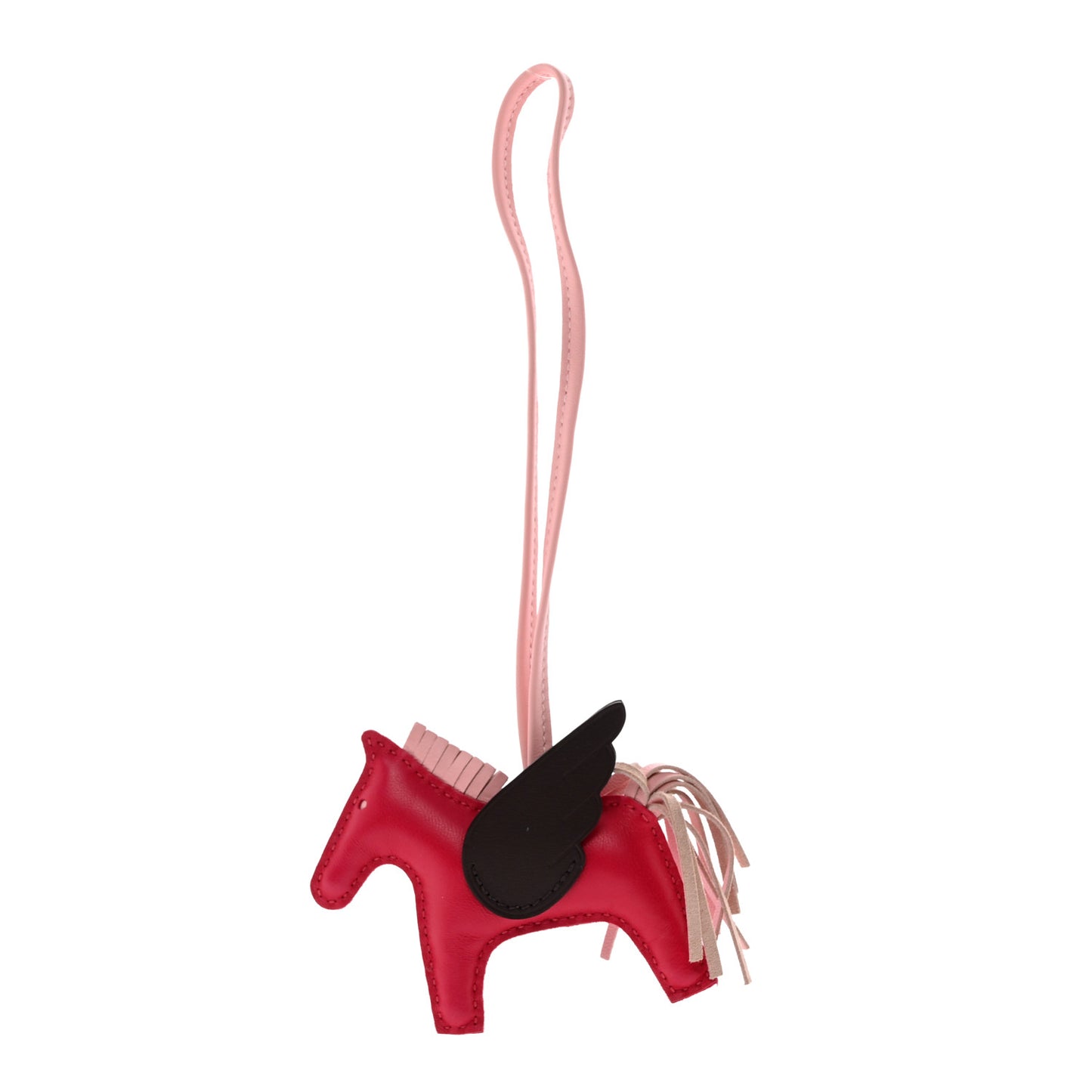 Milo Lambskin Grigri Rodeo Pegase Horse Bag Charm PM Framboise Rose Sakura Rouge Sellier