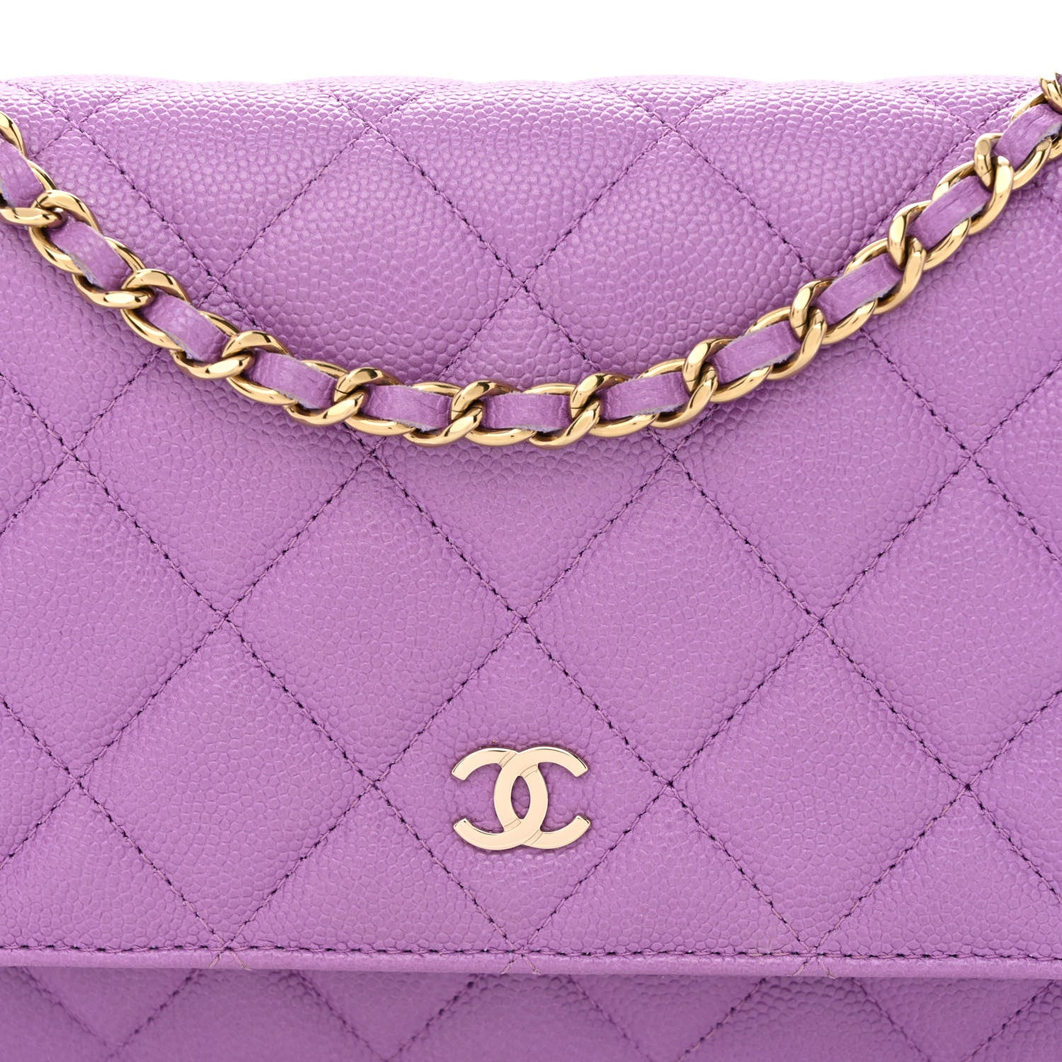 Chanel Caviar Quilted Wallet On Chain WOC Purple 8 of 11