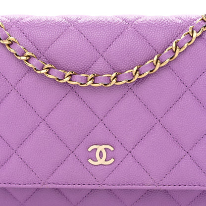 Chanel Caviar Quilted Wallet On Chain WOC Purple 8 of 11