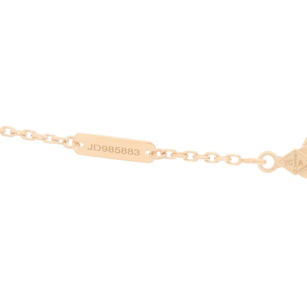 Van Cleef & Arpels 18K Rose Gold Diamond Silver Obsidian Vintage Alhambra Pendant Necklace 6 of 7