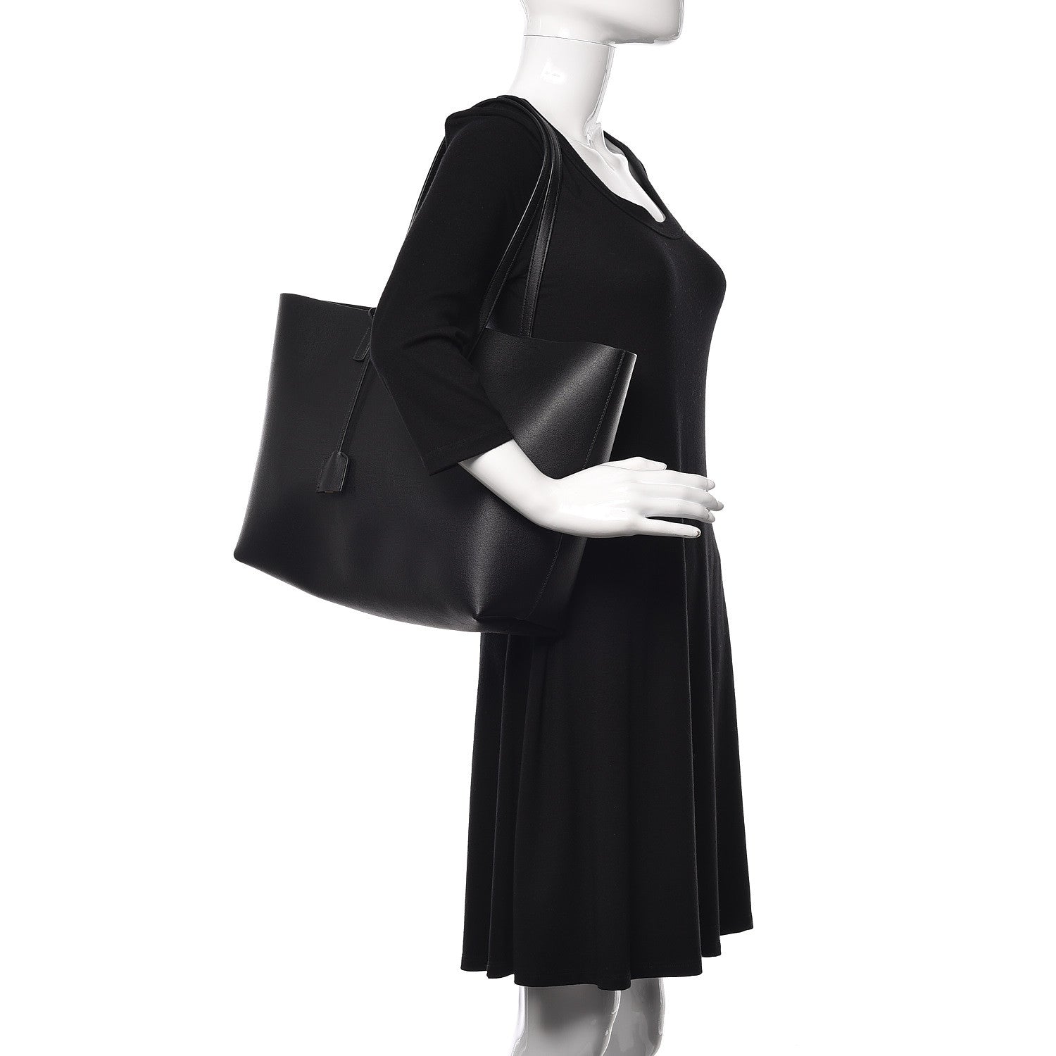 Saint Laurent Calfskin Large Shopping Tote Black 2 of 9