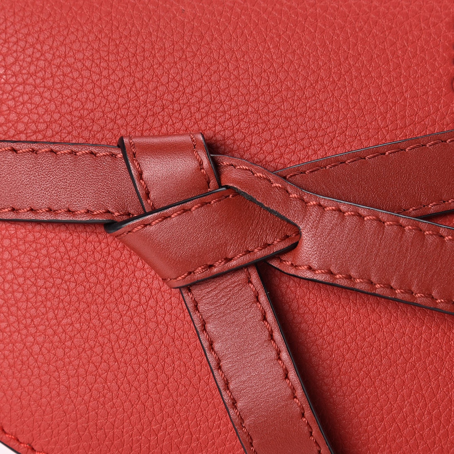 Grained Calfskin Mini Gate Crossbody Bag Scarlet Burnt Red