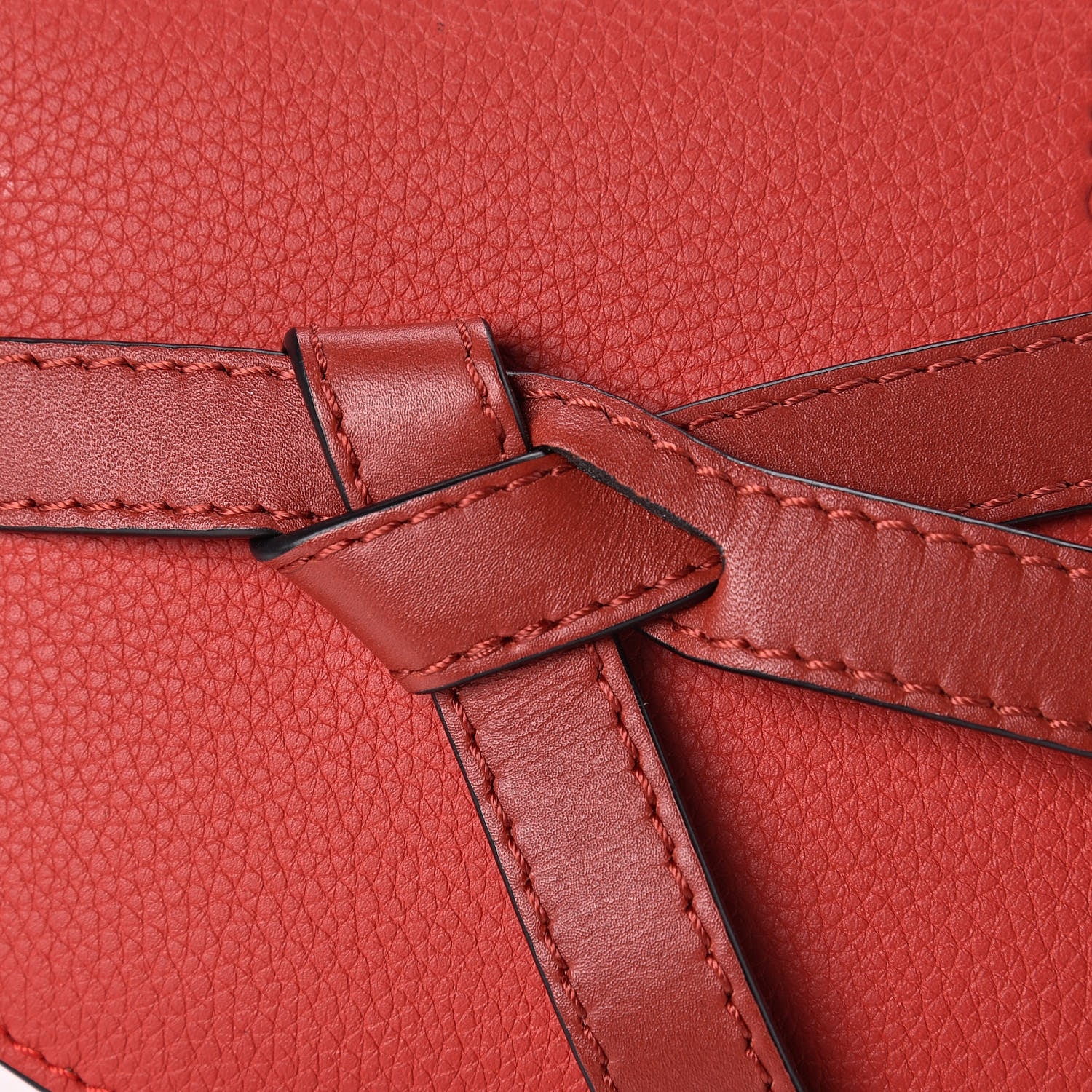 Loewe Grained Calfskin Mini Gate Crossbody Bag Scarlet Burnt Red 9 of 10