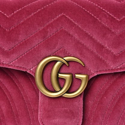 Gucci Velvet Matelasse Small GG Marmont Shoulder Bag Light Raspberry Rose 11 of 13