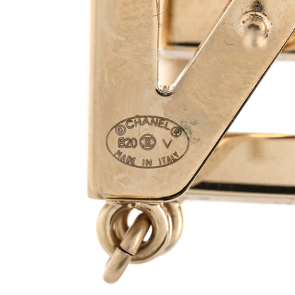 Chanel Metal Cha-Nel Logo Drop Earrings Gold 4 of 5