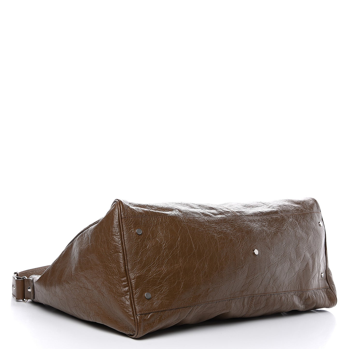 Agneau Classic Silver Hardware Weekender Brown