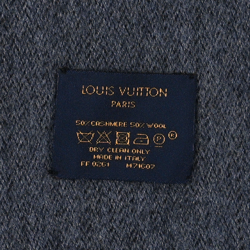 Cashmere Wool Monogram Gradient Scarf Black